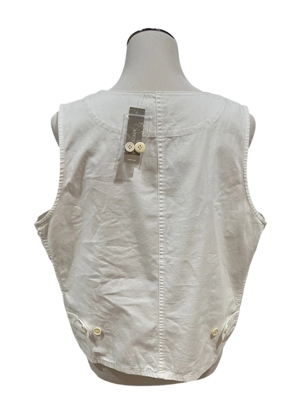 J. Crew White Patch Pocket Chino Vest Size 18 NWT